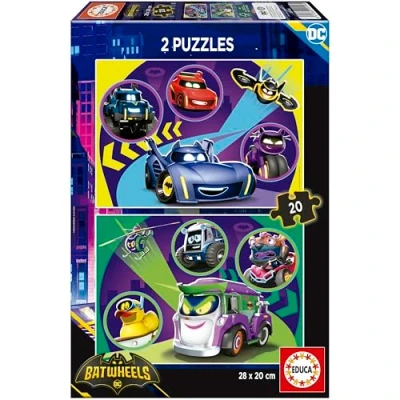 Imagen de Educa 2 Puzzles de cartón con 20 Piezas Las imágenes Batwheels, diversión por Partida Doble niños y niñas a Partir 3 4 5 años (20106)