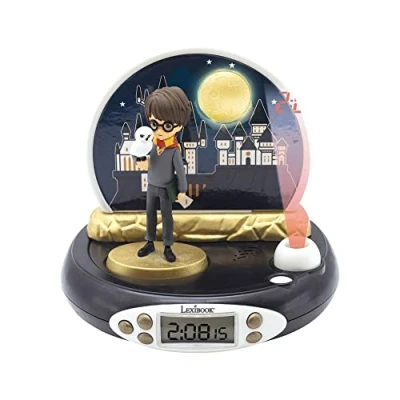 Imagen de Lexibook, Harry Potter, Reloj Despertador con proyector para niños, Luz Nocturna y proyección de la Hora en el Techo, Efectos Sonido, Funciona Pilas, Negro, RP500HP