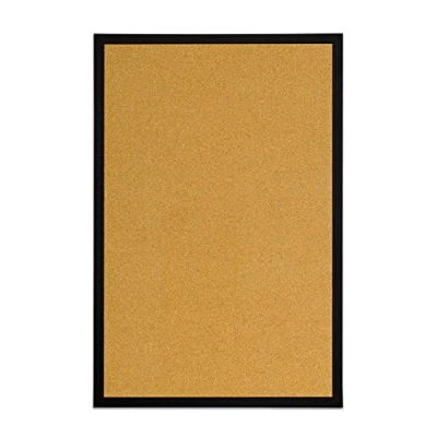 Imagen de Bi Office Tablón de Anúncios Corcho, Tablero con Marco MDF Negro, 40x30 cm
