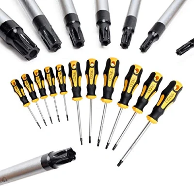 Imagen de CCLIFE Juego Destornilladores Torx profesionales T6 T40, 11piezas Con Agujero