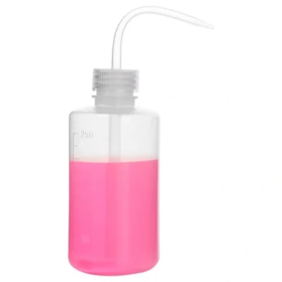 Imagen de stonylab Botella para Lavado Químico (1 Pack), de Plástico LDPE Laboratorio con Boca Estrecha y Etiquetas Escala Agua Rociada, 250 ml (8 oz)
