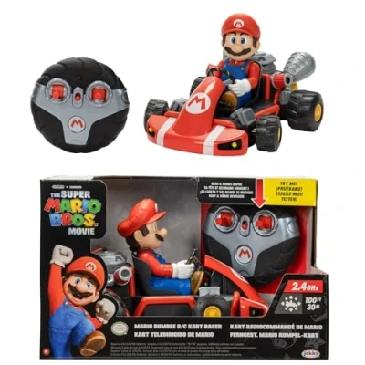 Imagen de Nintendo Super Mario Movie Coche Teledirigido con Funciones Los Tubos de Escape se iluminan y emiten Ruidos simulando una acción más Real