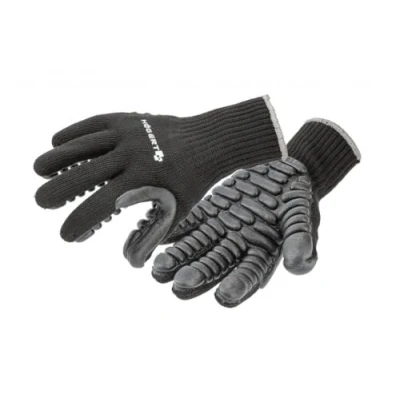 Imagen de Högert Technik BROL Guantes de protección antivibración, color negro, talla 10, absorción golpes, resistentes a la abrasión, ideales para trabajar con herramientas pesadas