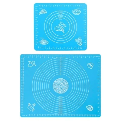 Imagen de 2 Alfombrillas De Silicona Graduadas, Rectangulares Silicona, Para Hornear Resistentes Al Calor, Amasar Antiadherentes, Utensilios Cocina
