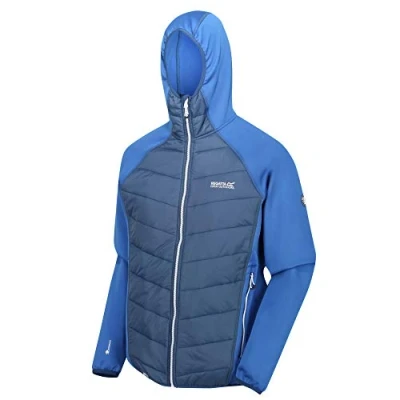 Imagen de Regatta Andreson IV Chaqueta Acolchada Híbrida con Capucha, Tejido Ligero Y Elástico Repelente Al Agua Aislamiento Baffled/Quilted Jackets, Hombre, Nautical Blue/Dark Denim, M