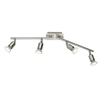 Imagen de Reality Leuchten R82944107 Lámpara de Pared Led (60 cm, 4 Bombilla con Casquillo Gu10 Y 2,5 W, 150 Lm, 3000 K), color Níquel Mate