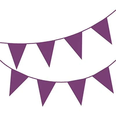 Imagen de Happium Guirnalda de banderines colores sólidos 10 m (morado)