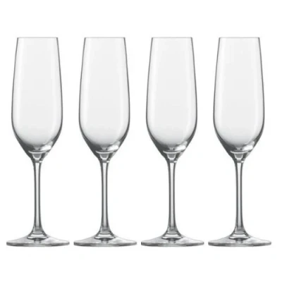 Imagen de SCHOTT ZWIESEL Juego de 4 copas champán con punto mousse, aptas para lavavajillas, fabricadas en Alemania (número referencia 121872)