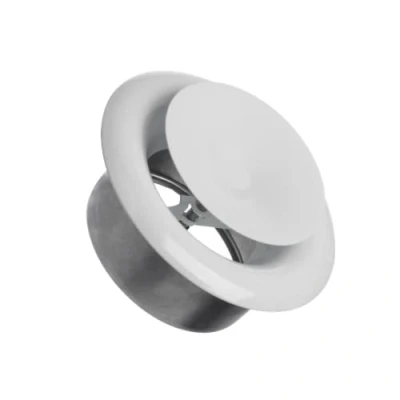 Imagen de Ø 100mm Difusor de Suministro Aire Válvula Disco Regulada Rejilla Ventilación Redonda Acero Blanco