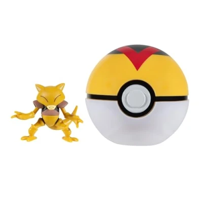 Imagen de Pokémon PKW3144 Clip &#039;N&#039; Go Abra Incluye Figura de Batalla 5 cm y Accesorio Bola Nivel, Multicolor
