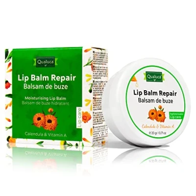 Imagen de Qualuca Bálsamo Labial con Caléndula y Vitamina A, para Labios Secos Agrietados, 20g