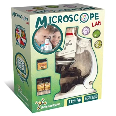 Imagen de Science4you Microscopio Lab: para Niños + Libro de Experimentos 11 Herramientas Laboratório, Juguete y Regalo 6 7 8 9 10 12+ años, 3574