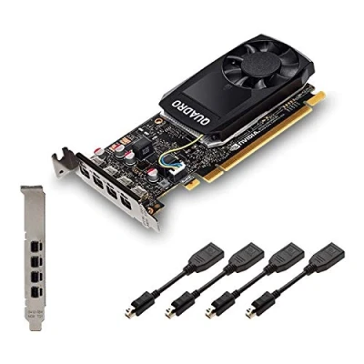 Imagen de Nvidia Quadro P1000 Tarjeta gráfica Profesional PCIe Express 4 GB GDDR5 4X Mini DisplayPort Low &amp; High Profile Negro Incluye 8 Cables de visualización Nueva OEM Normal en Caja