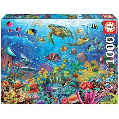 Imagen de Educa Puzzle de 1000 Piezas para Adultos Tortugas en el Paraíso. Incluye Pegamento Fix Puzzle. A Partir 14 años (19266)