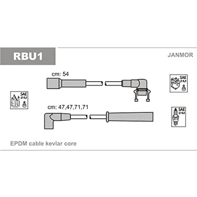 Imagen de JANMOR RBU1 Juego de Cables Encendido RENAULT: 19 II Chamade, CLIO 1, 21 Berlina