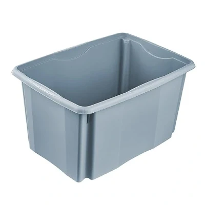 Imagen de keeeper Caja de almacenamiento con sistema giro/apilado, 54,5 x 39 29,5 cm, 45 L, Emil, Azul Nordic