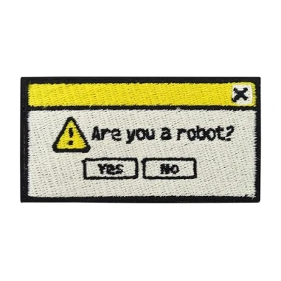 Imagen de Finally Home Parche termoadhesivo Are you a robot? Retro Gamer Patches Vintage Parches Divertido