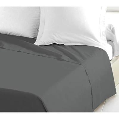 Imagen de Home Linge Passion Sábana encimera de 57 Hilos, Algodón, Gris Oscuro, Individual, 180x290x0,1 cm