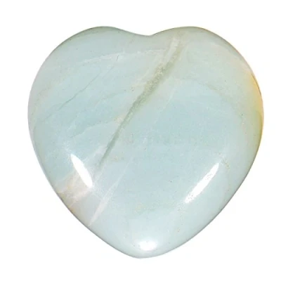 Imagen de Morella piedras preciosas gema Amazonita forma de corazón Ángel la Guarda protector 3 cm en una bolsa terciopelo