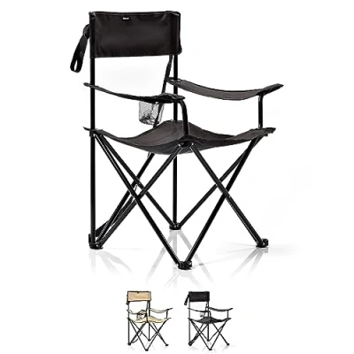Imagen de meteor Silla Camping Portátil Playa Plegable Acampada Jardin Picnic Senderismo Viajes Pesca Seza (56 x 65 80 cm, Black)