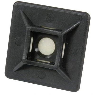 Imagen de Merriway bh05760 Self Adhesive Cable Tie Mounts, 19 mm (3/4), cuadrado, color negro, 100 unidades