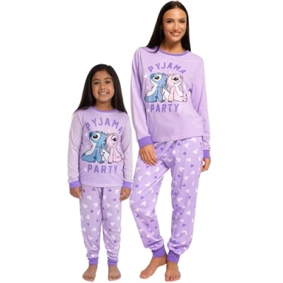 Imagen de Disney Pijama Stitch Mujer Familiar A Juego Pijamas para Y Angel Familiares Iguales Morado S M