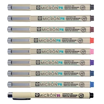 Imagen de Sakura Pigma Micron PN Set de 8 lápices Everyday Pens y 05 NEGRO Made in Japan