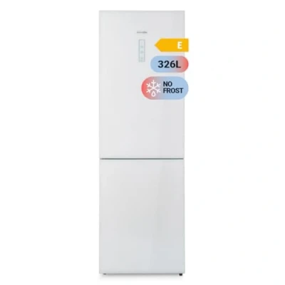 Imagen de UNIVERSALBLUE Frigorífico Combi de Cristal Blanco 185cm 4* 320L A++ Puerta Reversible No Frost Summer Mode Super Freezer Envío y Subida a Planta Incluido