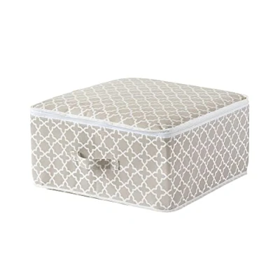 Imagen de COMPACTOR HOME Bolsa de almacenamiento con cremallera y asa, Gama Madison, Color blanco beige, Tamaño 46 x 20.5 cm, RAN7473