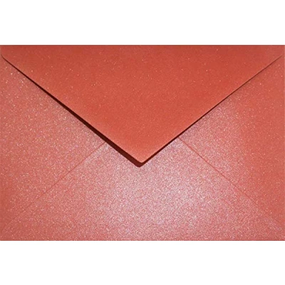 Imagen de Netuno 25 sobres nacarados rojos DIN C6 114x162mm 120g Aster Metallic Ruby con solapa engomada puntiaguda sin ventana para invitaciones boda Navidad Pascua bautizo cartas tarjetas fiestas bricolaje