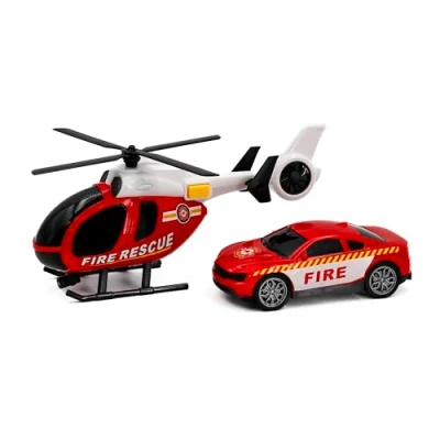 Imagen de Tachan Heroes de Ciudad Set Helicoptero y Coche Bomberos (CPA Toy Group 757T00893)