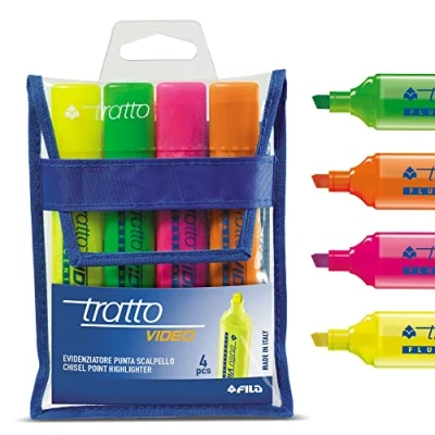 Imagen de Tratto Video Pack de 4 marcadores fluorescentes