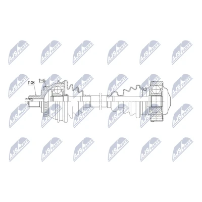 Imagen de NTY NPW AU 111 Árbol de Transmisión Eje trasero izquierda, trasero, derecha 650mm 94mm Caja cambios manual, automática