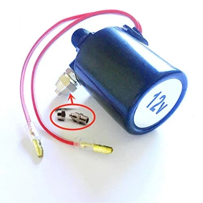 Imagen de YIYIDA Válvula de control eléctrico solenoide Bocina eléctrica 1/4 &quot;6.35mm negro 12V Válvulas electrónicas Camión electrónico electrónica