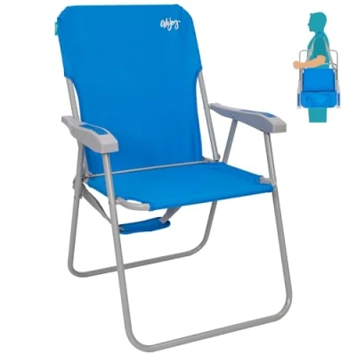 Imagen de #WEJOY Silla de Playa Plegable con Reposabrazos Sillas Acampada Camping Respaldo Alto Portátil, Carga Máxima 136 kg, para Exterior Jardín 1/2 Piezas