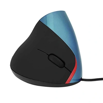 Imagen de VBESTLIFE Ratón USB Vertical con Cable 3200 dpi, Mouse ergonómico para Juegos reposamanos, Adecuado Juegos, en el hogar, la Oficina, Barra de Red, etc. (Azul)