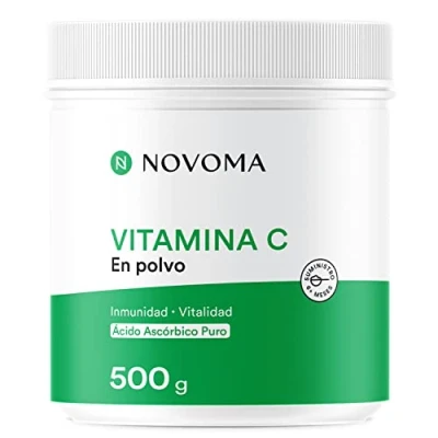 Imagen de Vitamina C Pura en Polvo 500g 100% Ácido L Ascórbico Ultra Fino Mejora el Sistema Inmunológico Envasado Francia Cuchara Medidora Incluida NOVOMA (ex Nutrivita)