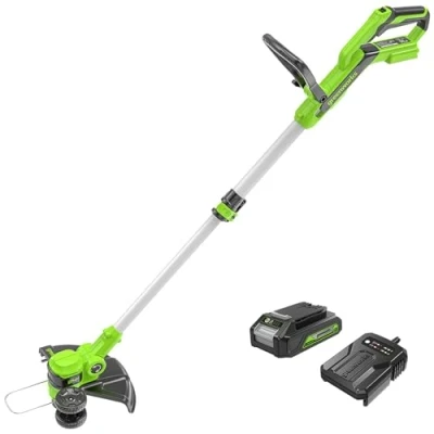 Imagen de Greenworks 24V Cortabordes a Batería para Jardines Pequeños y Medianos, 30cm Ancho de Corte, Alimentación Hilo Nylon 1,65mm, 24 V 2 Ah Cargador, 3 Años Garantía G24LT30K2