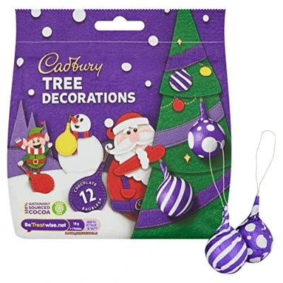 Imagen de cadbury Decoraciones para árbol de Navidad con chocolate leche, 72 g