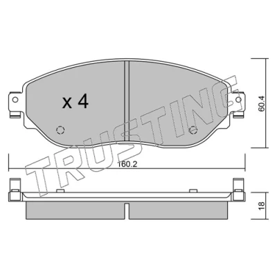 Imagen de TRUSTING 1019.0 Juego de pastillas freno excl. contacto avisador desgaste RENAULT: TRAFIC 3, 3 Bus, Pritsche/Fahrgestell