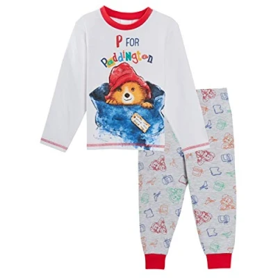 Imagen de Paddington Bear Pijamas Niños Longitud Completa Fondos con Manga Larga Camiseta Niñas Unisex Personaje Pjs Regalo Set