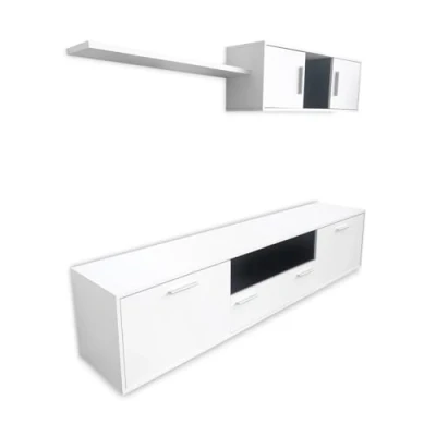 Imagen de Homey Mueble de Salón Moderno, Módulos Comedor, Modelo Magnus, Madera, Blanco Grafito, Grande