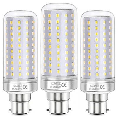 Imagen de HZSANUE Bombillas LED 26W, 200W Equivalentes de Incandescentes, 3000Lm, 3000K Blanco Cálido, B22 Gorra Bayoneta, Paquete 3