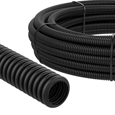 Imagen de AUPROTEC Tubo Corrugado sin Ranura 2 a 50 m/Conducto para Cables subterráneos/Resistente los Rayos UV/Manguera Protectora de Negro Diámetro Interior 6.5 mm, Longitud 10 m