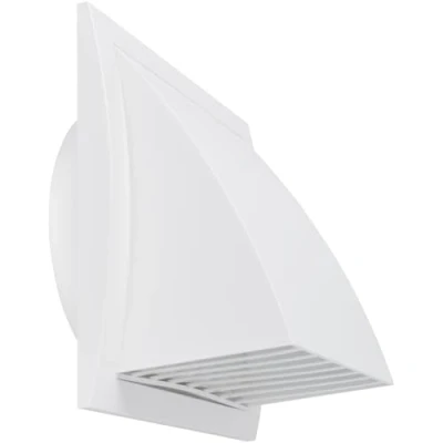 Imagen de 150 mm de diámetro, 190 x / 15 cm 19 cm, rejilla ventilación blanca con protección contra la lluvia, tapa interior y exterior, plástico ABS