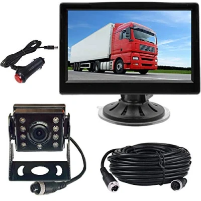 Imagen de Sistema de cámara Copia Seguridad 4 Pines, 12V 24V 5 &quot;TFT LCD HD Monitor + 8 Leds IR visión Nocturna Impermeabilizante Invertir Trasera reversa