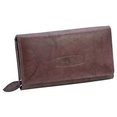 Imagen de Money Maker Cartera Grande de Piel para Mujer, Muchos Compartimentos, con protección RFID Marrón Oscuro