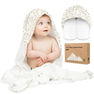 Imagen de KeaBabies Toalla de baño Toallas con Capucha Suave para bebé bambú orgánico Infantil Natural (Wildwood)