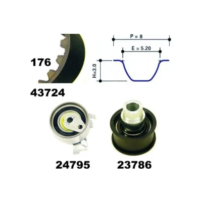 Imagen de MAPCO 23724 Kit de correa distribución 176 OPEL: Astra G Berlina, CC, F CC