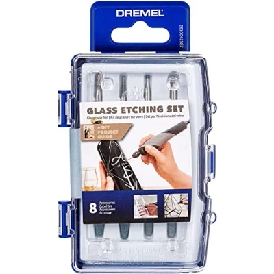 Imagen de Dremel 682 Juego de grabado para vidrio, kit accesorios con 8 herramientas rotativas grabar en vidrio